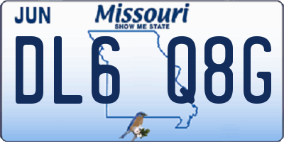 MO license plate DL6Q8G