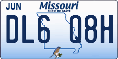 MO license plate DL6Q8H