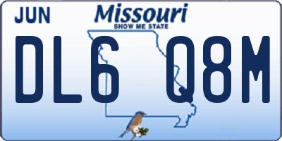 MO license plate DL6Q8M