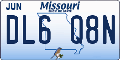 MO license plate DL6Q8N