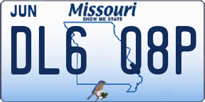 MO license plate DL6Q8P
