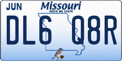 MO license plate DL6Q8R