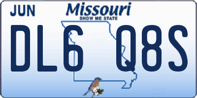 MO license plate DL6Q8S
