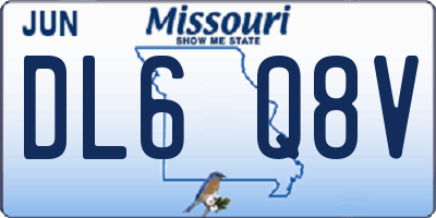 MO license plate DL6Q8V