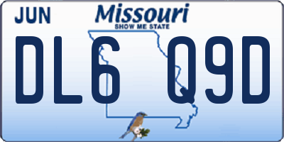 MO license plate DL6Q9D