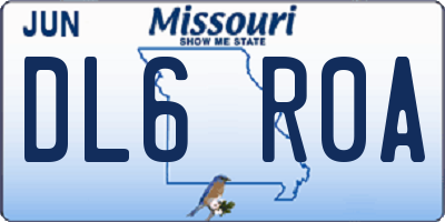 MO license plate DL6R0A