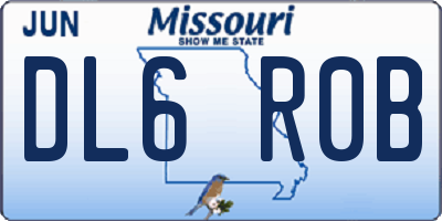MO license plate DL6R0B