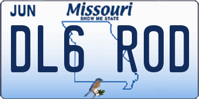 MO license plate DL6R0D