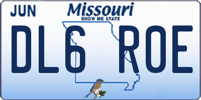 MO license plate DL6R0E
