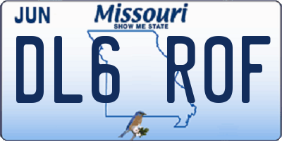 MO license plate DL6R0F