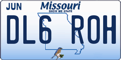 MO license plate DL6R0H