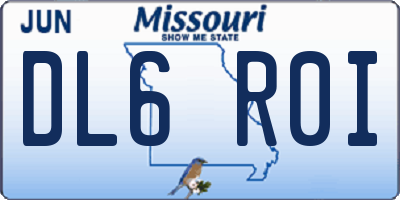 MO license plate DL6R0I
