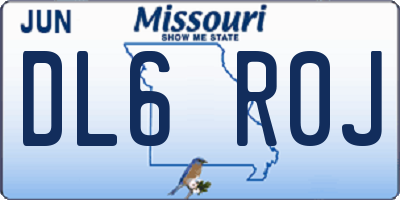 MO license plate DL6R0J