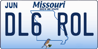 MO license plate DL6R0L