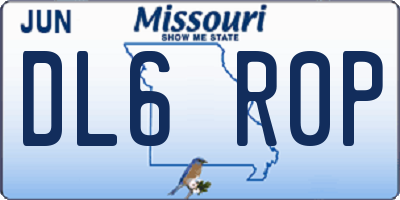 MO license plate DL6R0P