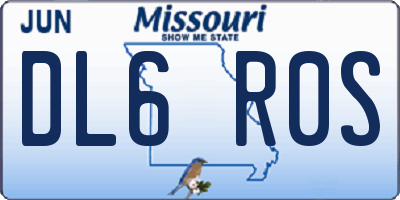 MO license plate DL6R0S
