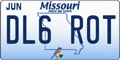 MO license plate DL6R0T