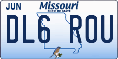 MO license plate DL6R0U