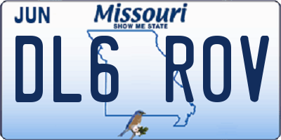 MO license plate DL6R0V