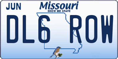MO license plate DL6R0W