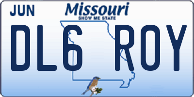 MO license plate DL6R0Y
