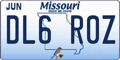 MO license plate DL6R0Z