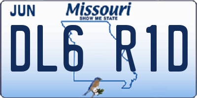 MO license plate DL6R1D