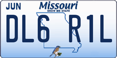 MO license plate DL6R1L
