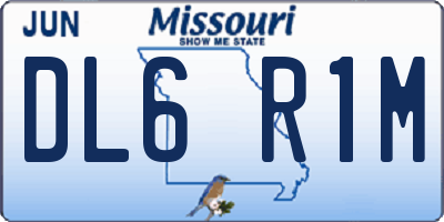 MO license plate DL6R1M