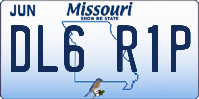 MO license plate DL6R1P