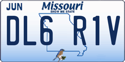 MO license plate DL6R1V
