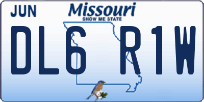 MO license plate DL6R1W