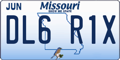 MO license plate DL6R1X