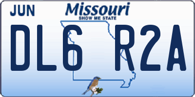 MO license plate DL6R2A