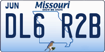 MO license plate DL6R2B
