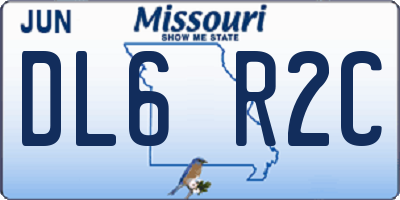 MO license plate DL6R2C