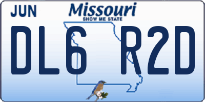 MO license plate DL6R2D
