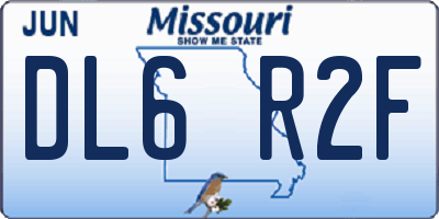 MO license plate DL6R2F