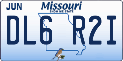 MO license plate DL6R2I