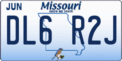MO license plate DL6R2J