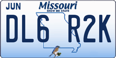 MO license plate DL6R2K