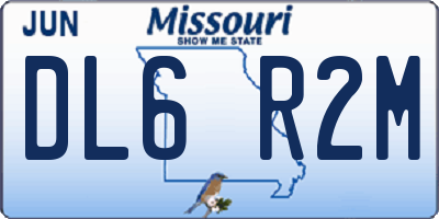 MO license plate DL6R2M