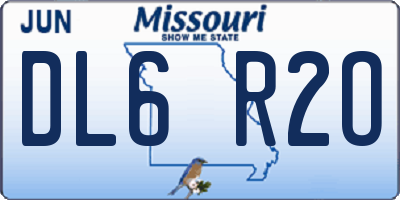 MO license plate DL6R2O
