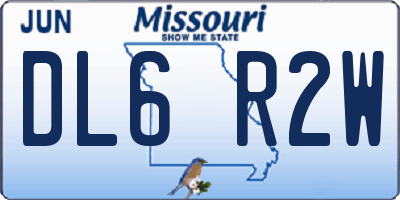 MO license plate DL6R2W