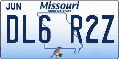 MO license plate DL6R2Z