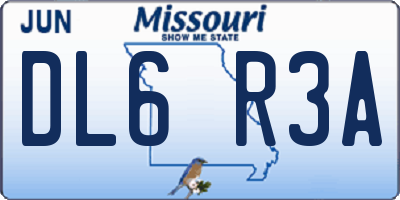 MO license plate DL6R3A