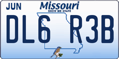 MO license plate DL6R3B