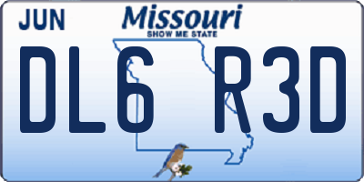 MO license plate DL6R3D