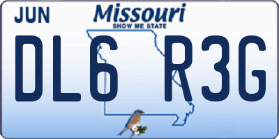 MO license plate DL6R3G