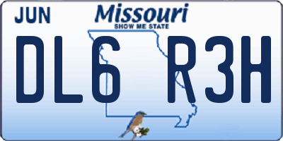 MO license plate DL6R3H